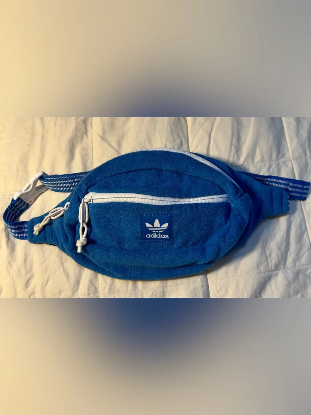 Adidas Originals Trefoil Blue Terry Cloth Belt Bag Fanny Pack Crossbody